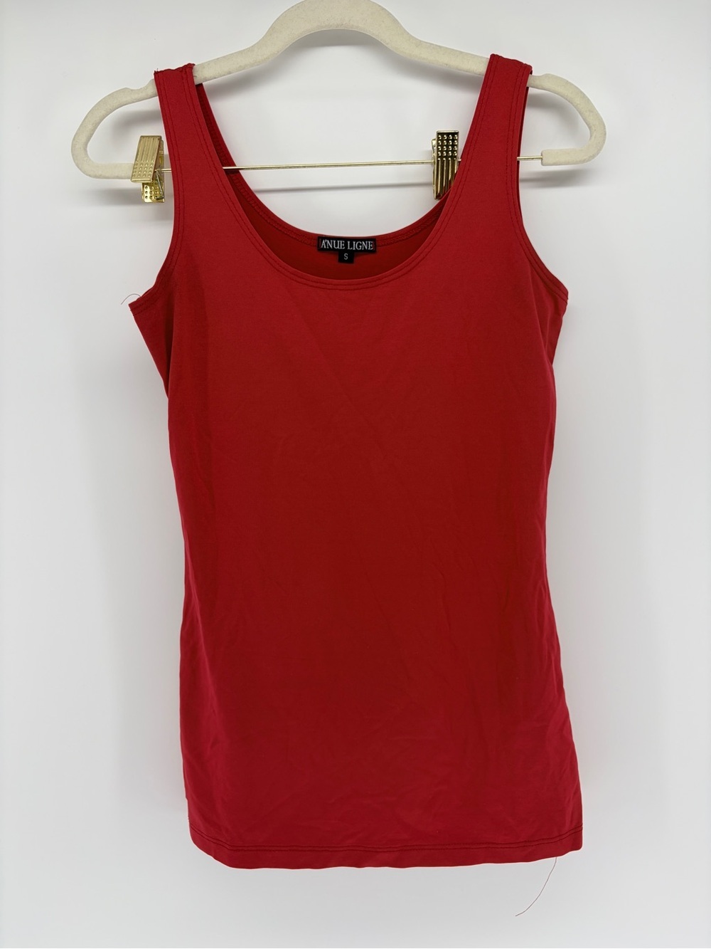 A’nue Ligne Tactel Lycra Basic Tank Top Sz S Red